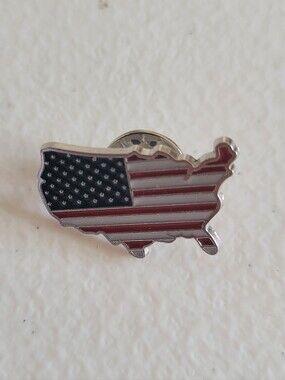 USA Flag Map Enamel Pin (Bundle Pricing Available)